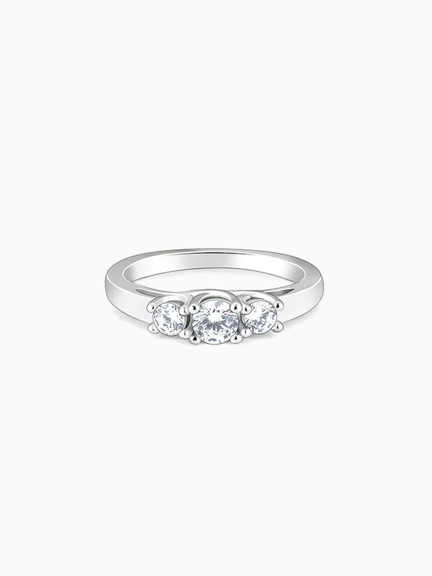 GIVA 925 Silver Zircon Trilogy of Love Ring for Women & Girls