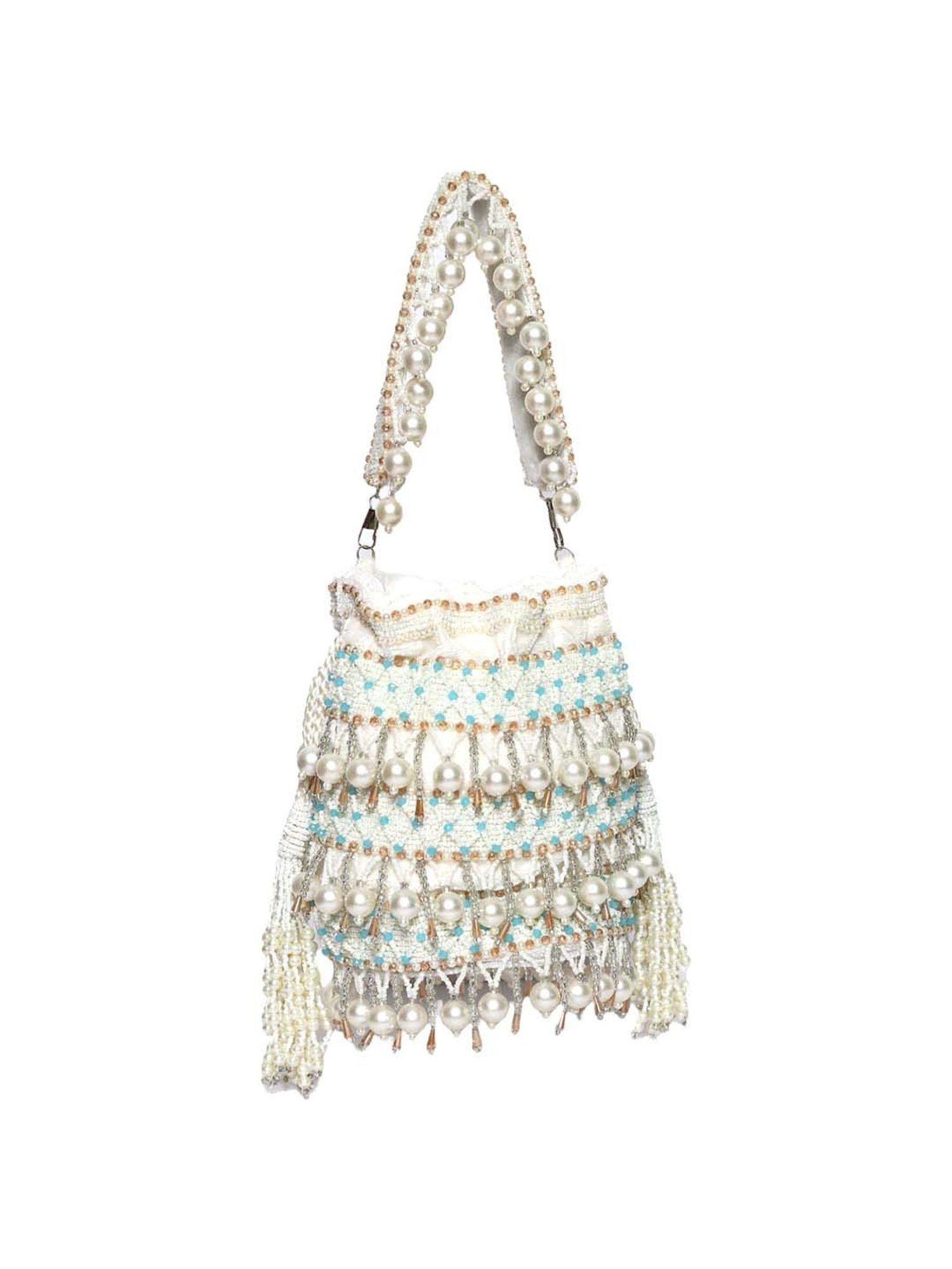 NR by Nidhi Rathi White Fabric Potli