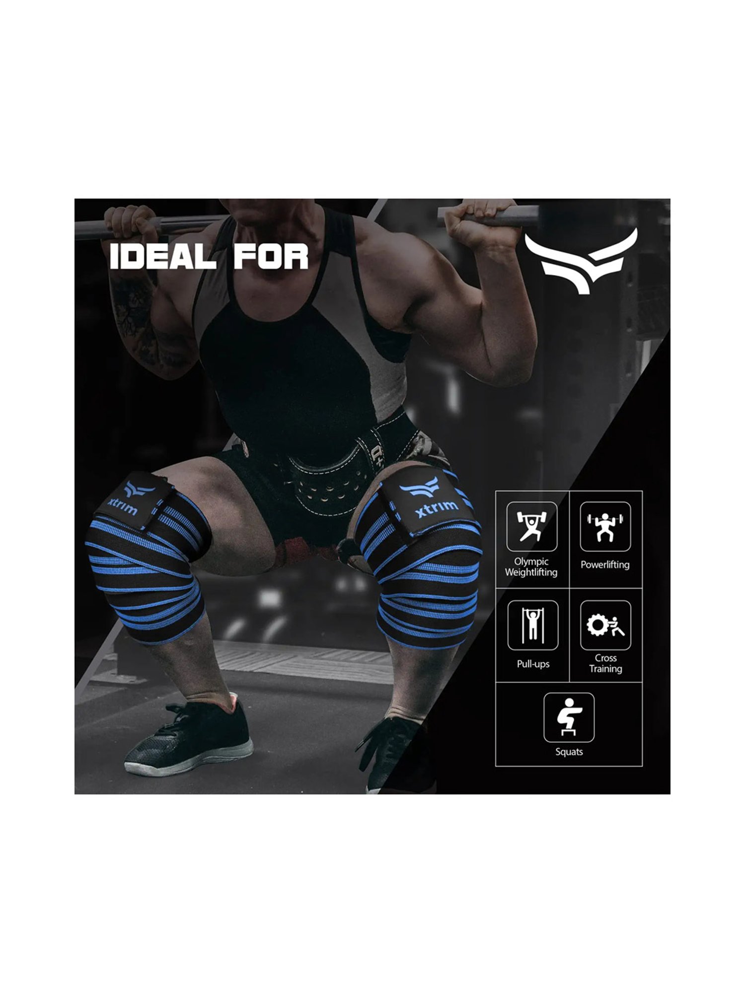 Xtrim Set of 2 Knee Wrap (Blue)