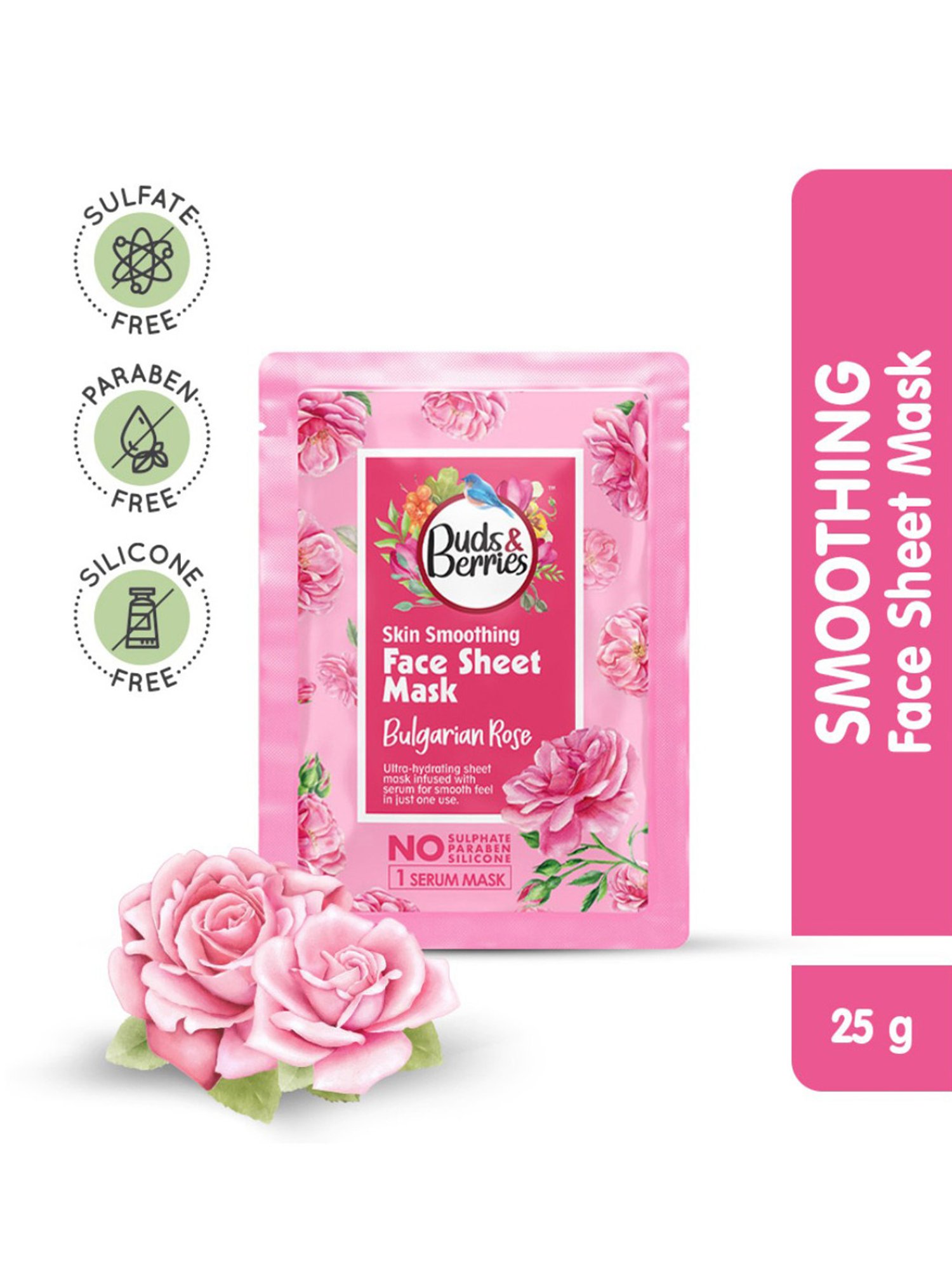 Buds & Berries Bulgarian Rose Skin Smoothing Face Sheet Mask