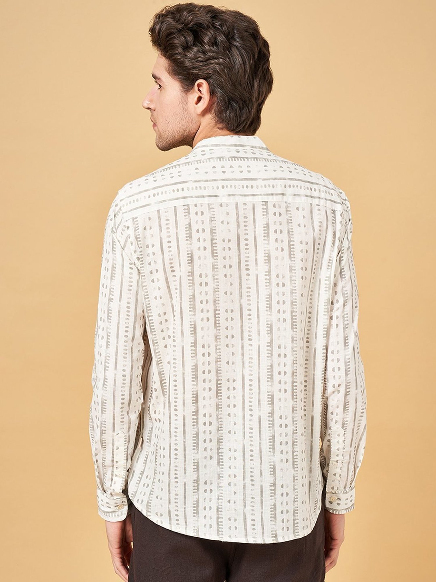 Indus Route by Pantaloons Steeple Gray Cotton Regular Fit Printed Shirt