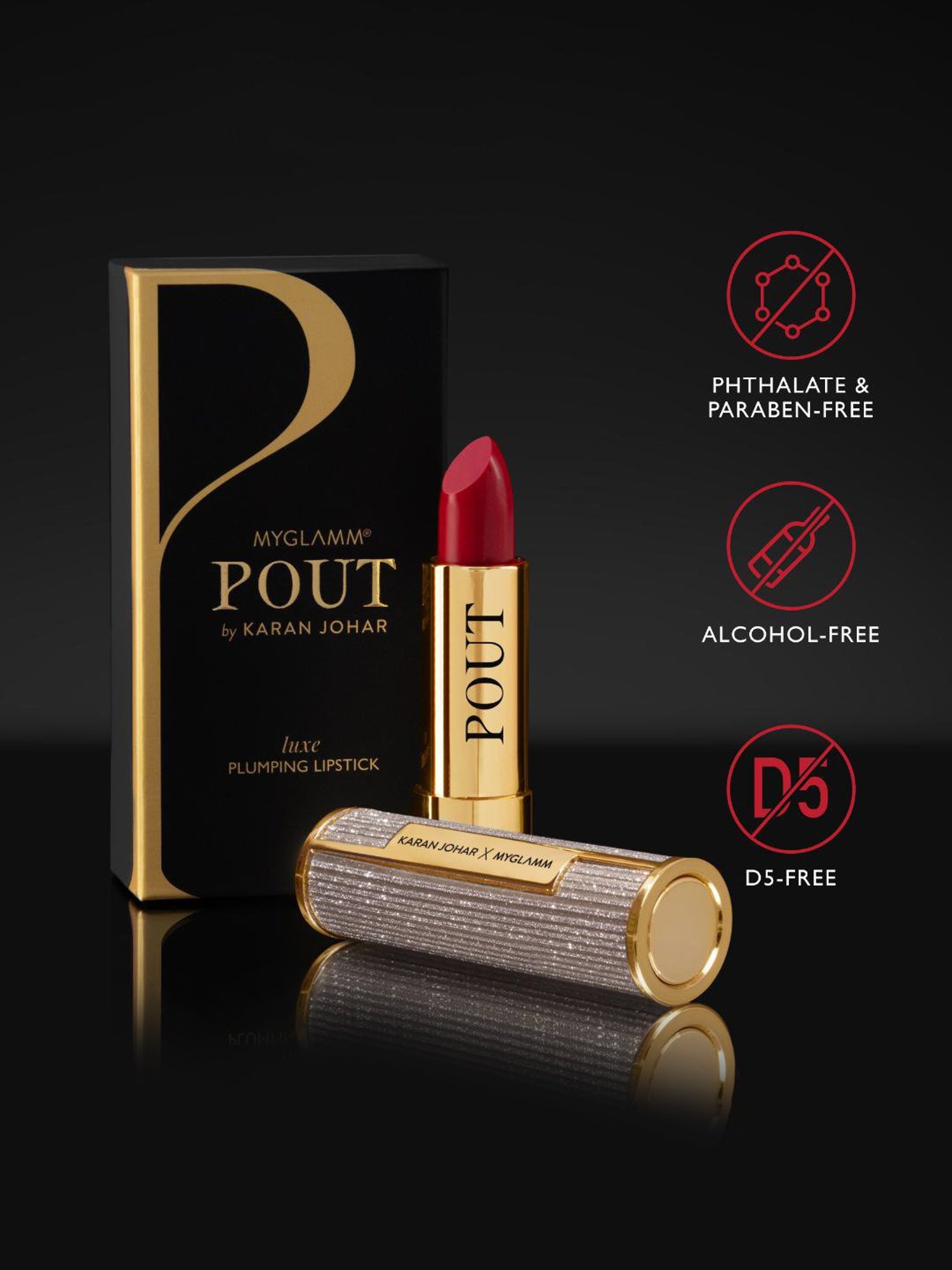 MyGlamm Pout by Karan Johar Luxe Plumping Lipstick Wine N Pout - 3.5 gm