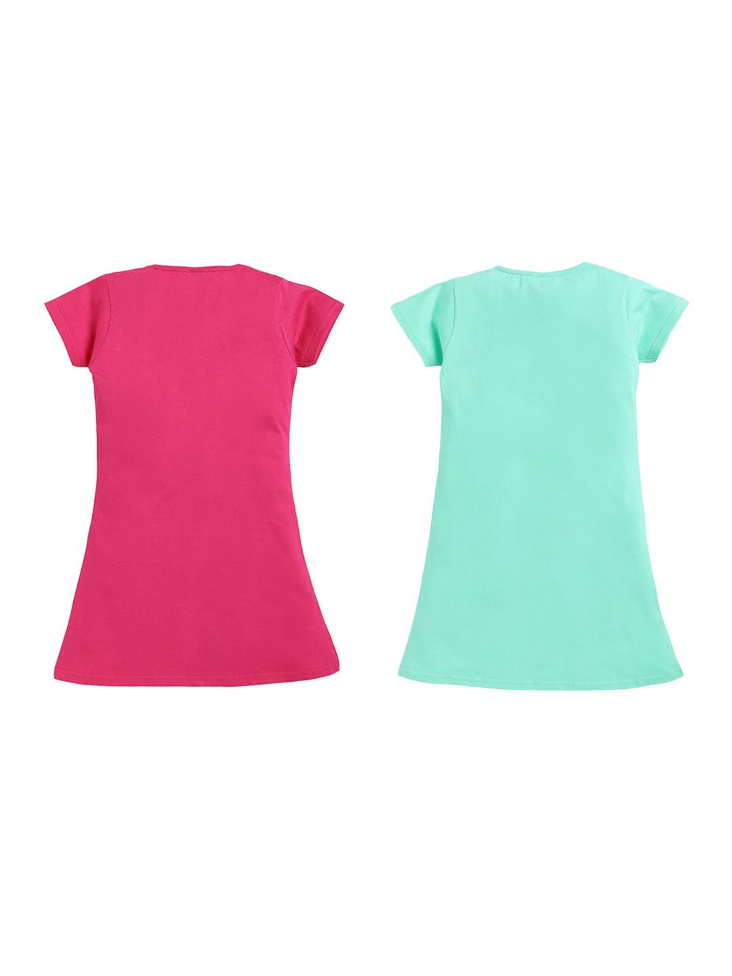 Berrytree Organic Girls Blue Cotton Clouds Print Night Suits