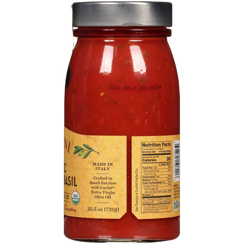 Lucini Rustic Tomato Basil Organic Pasta Sauce - 25.5oz