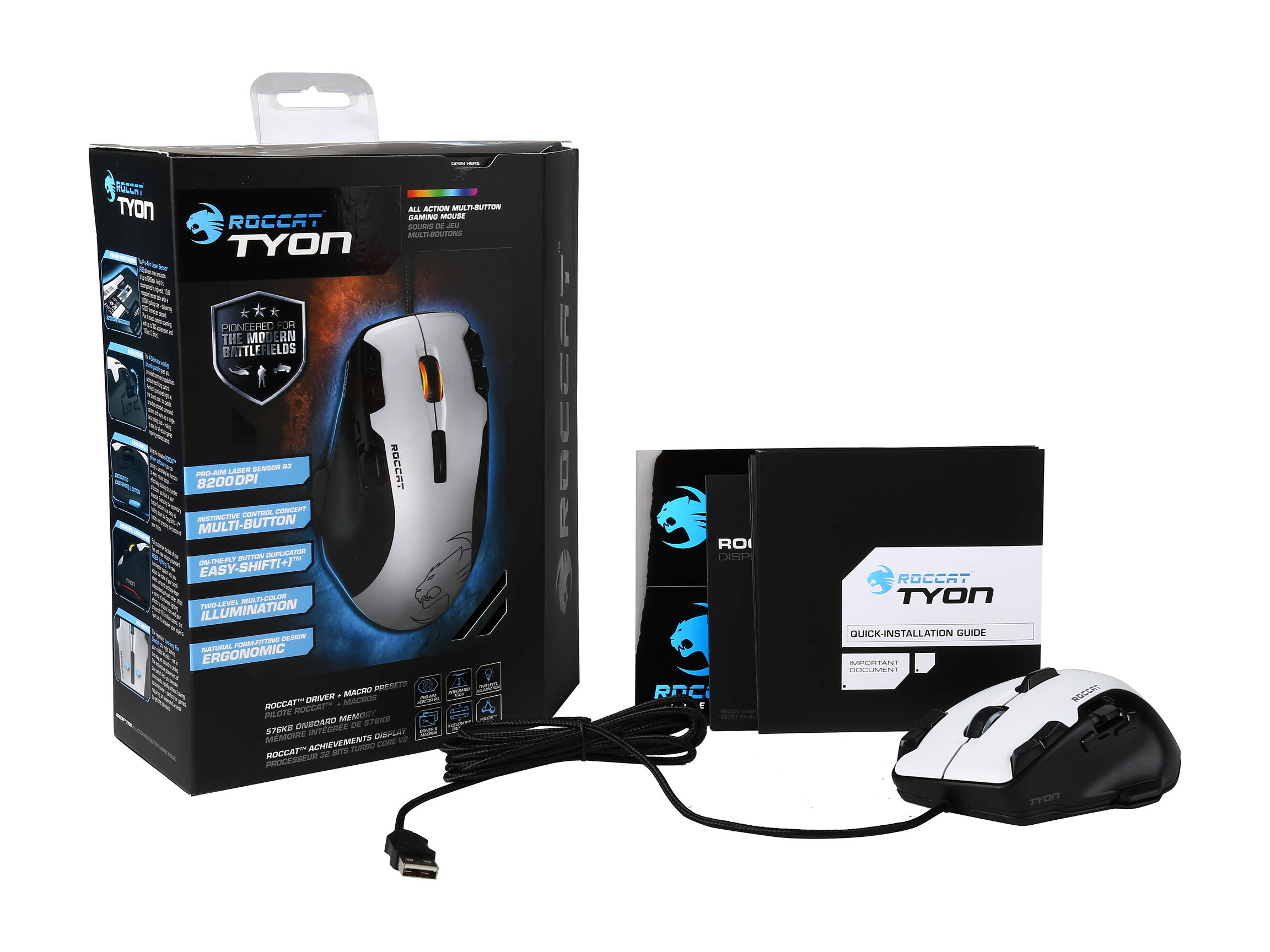 ROCCAT Tyon All Action Multi-Button USB Gaming Mouse - White