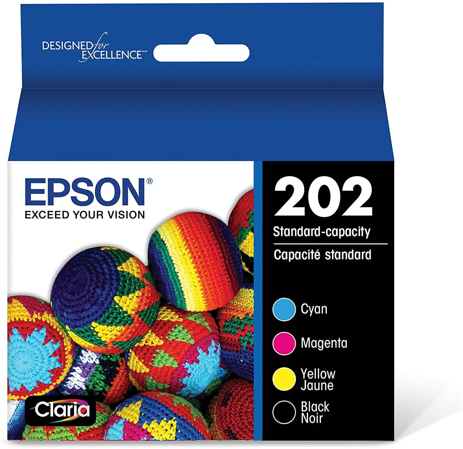 EPSON T202 Claria Ink Standard Capacity Black & Color Cartridge Combo Pack (T202120-BCS) for Select Epson Expression and Workforce Printers
