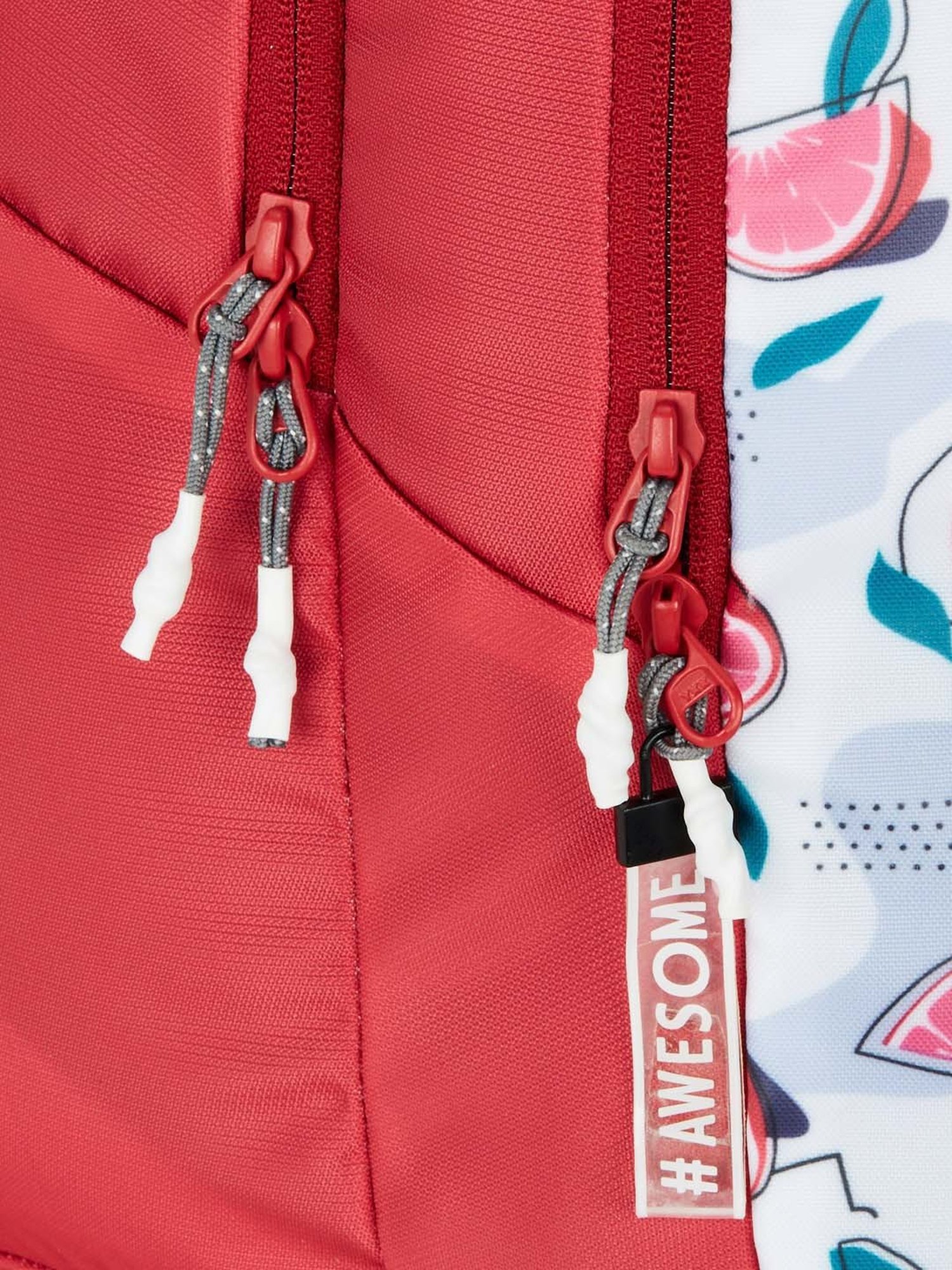 Wiki 21.5 Ltrs Red & White Medium Backpack