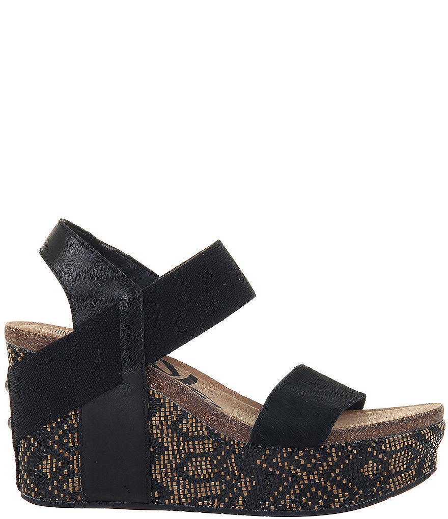 OTBT Bushnell Haircalf Geometric Print Platform Wedges