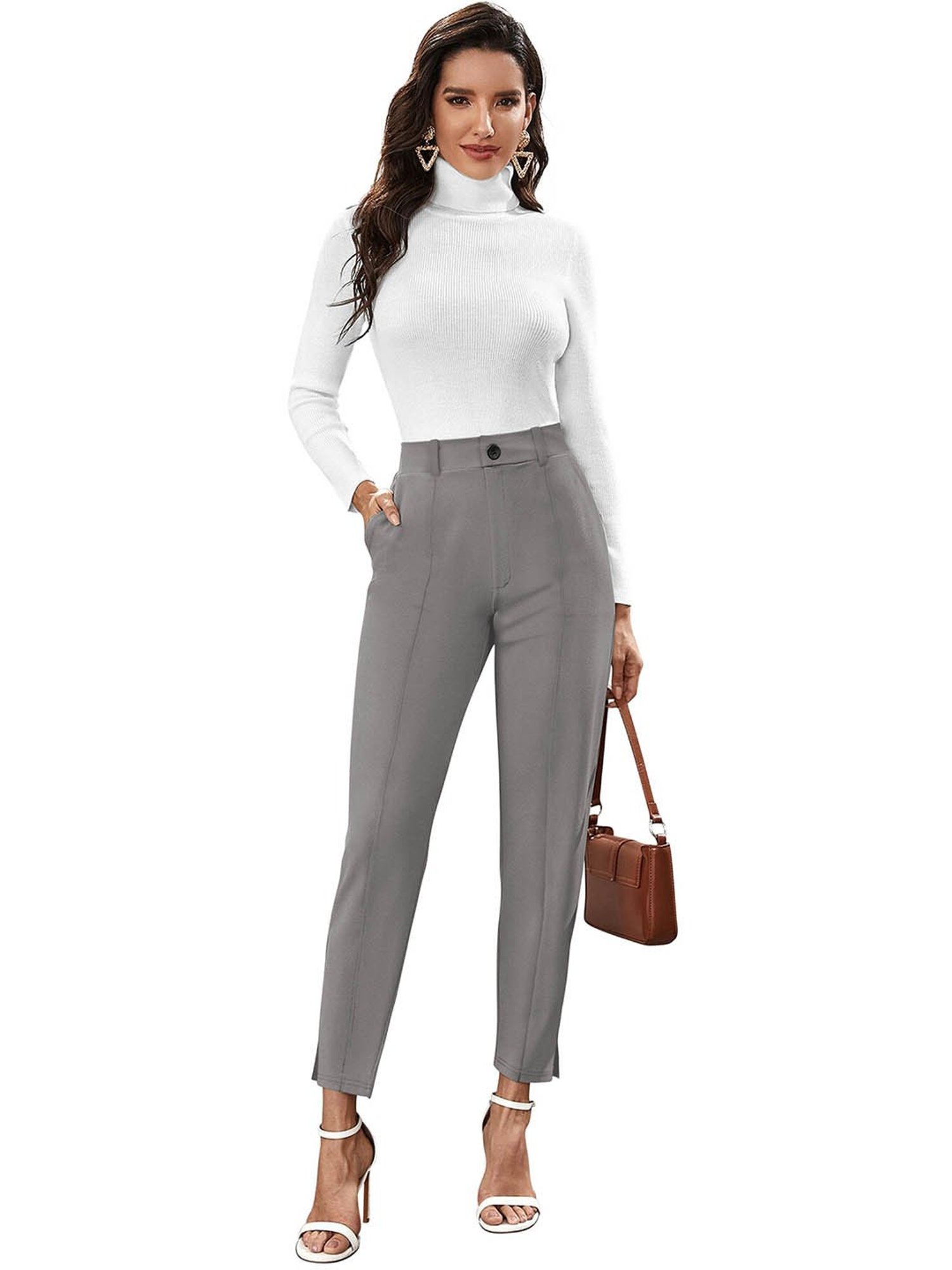 Odette Grey High Rise Pants