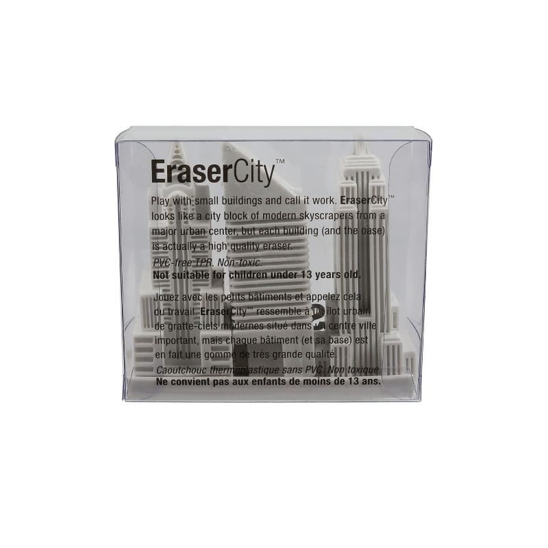 Design Ideas City of New York Eraser - Three Skyscrapers - White, 1.2" x 1.2" x 2.8"