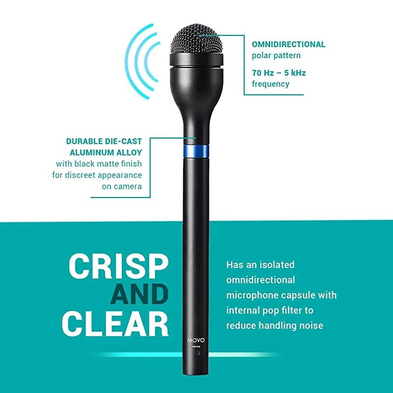 HM-M2 Dynamic Omnidirectional Handheld Interview Microphone with 3-Pin XLR Connector