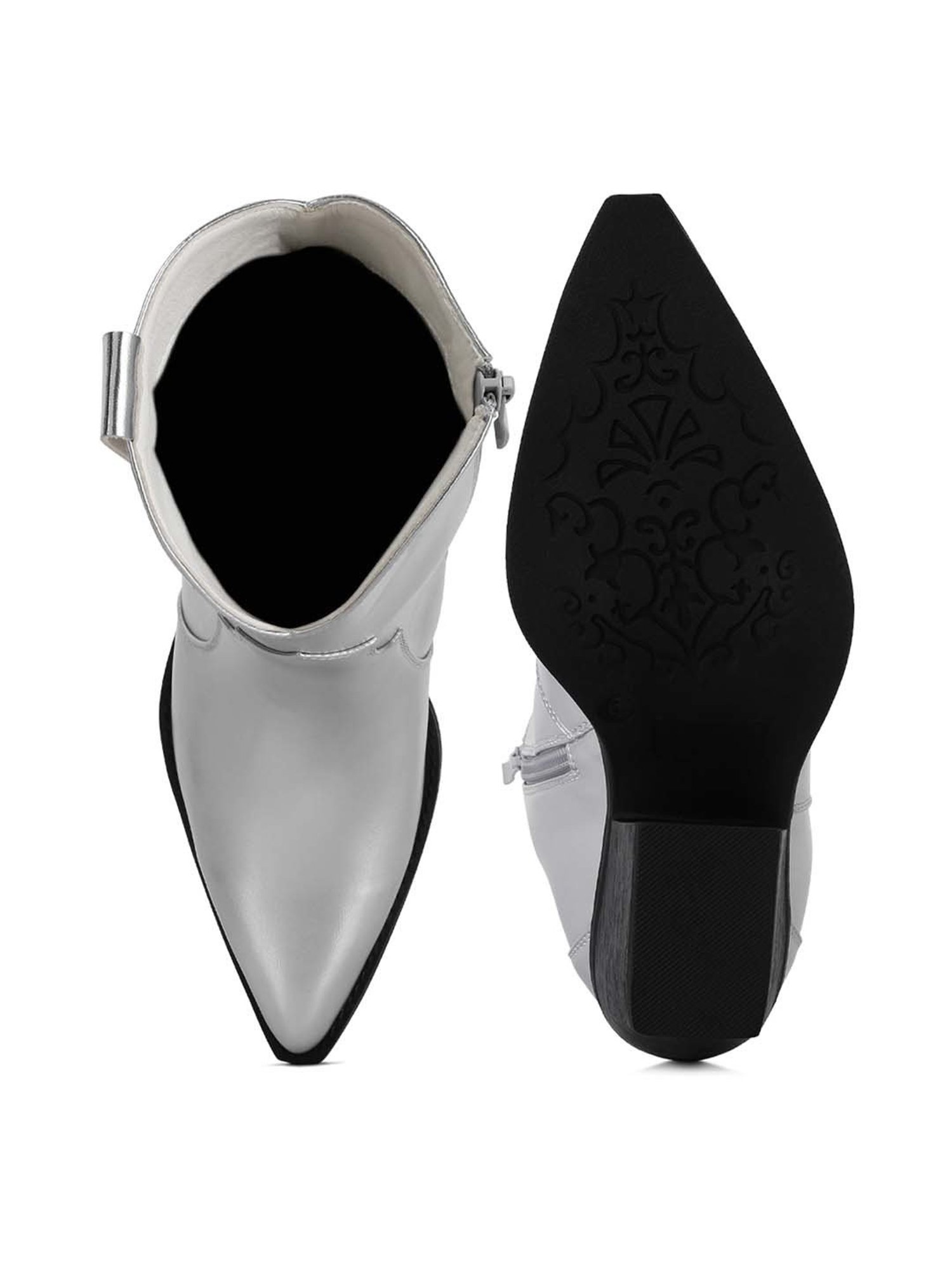 London Rag Women's Silver Cowboy Boots