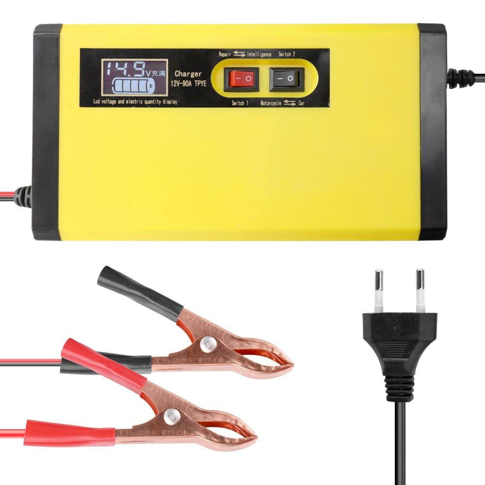 12V 8A Full Automatic Car Battery Charger Intelligent Fast Power Charging Pulse Repair Chargers Wet Dry Lead Acid Battery-chargers with Digital LCD Display