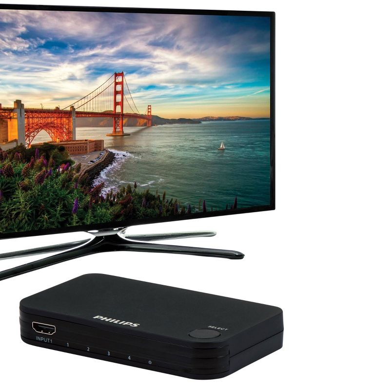 Philips 3 Port HDMI Switch - Black