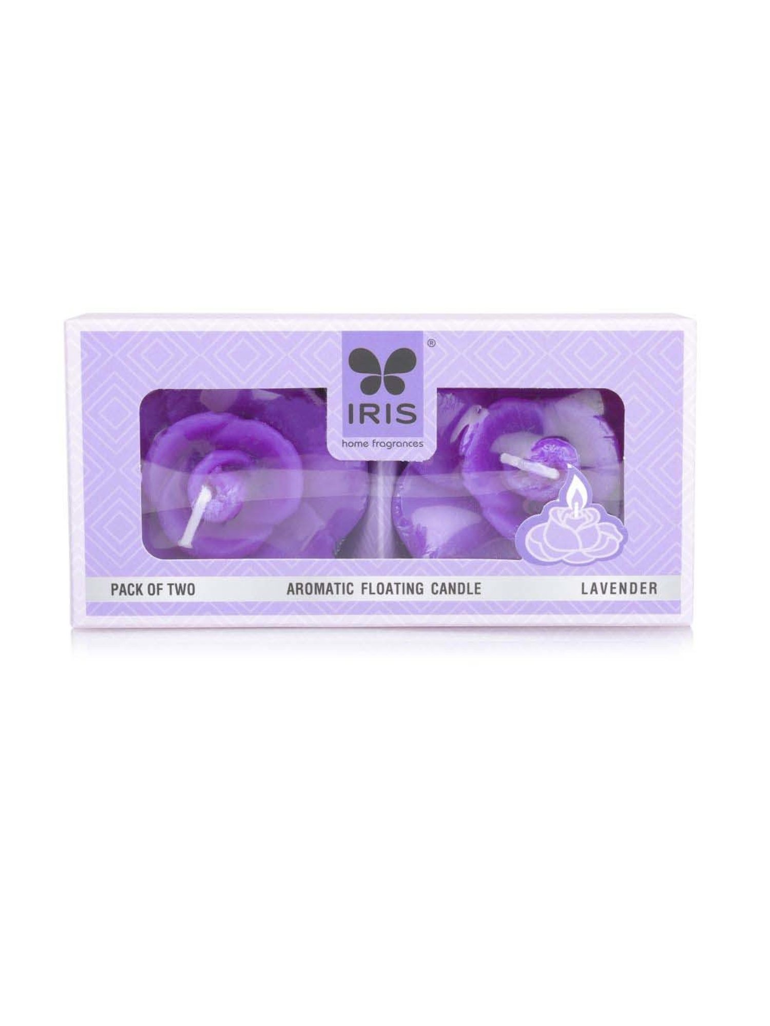 IRIS Purple Home Fragrances Lavender Aromatic Floating Candle Pack of 2 (Set of 4)