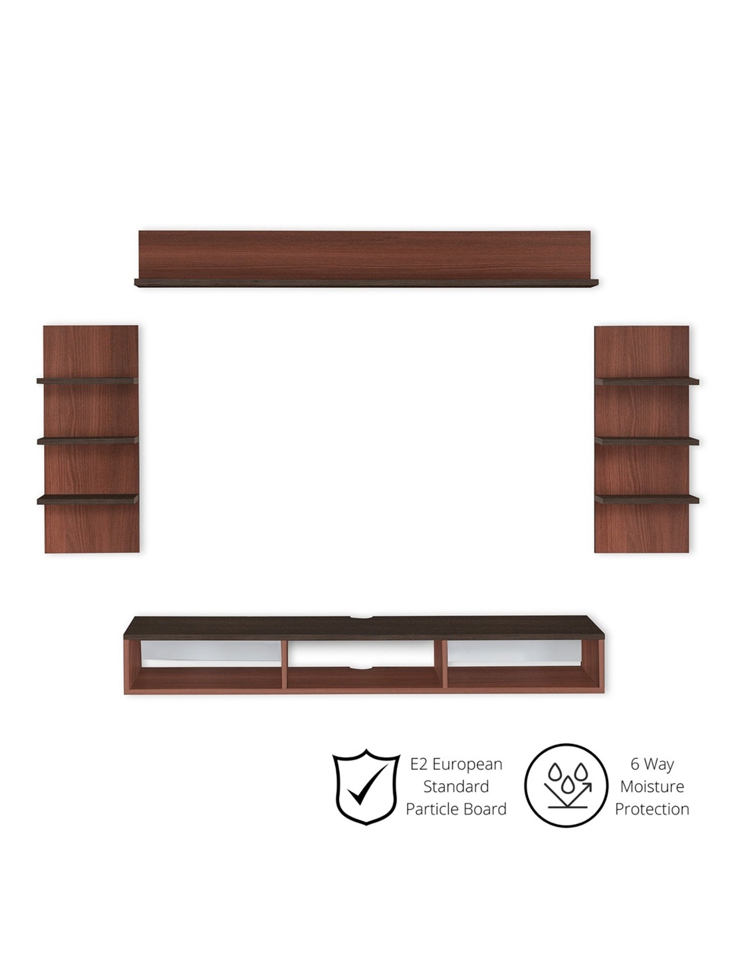 Delite Kom Eli Acacia Dark & Flowery Wenge Engineered Wood TV Entertainment Unit