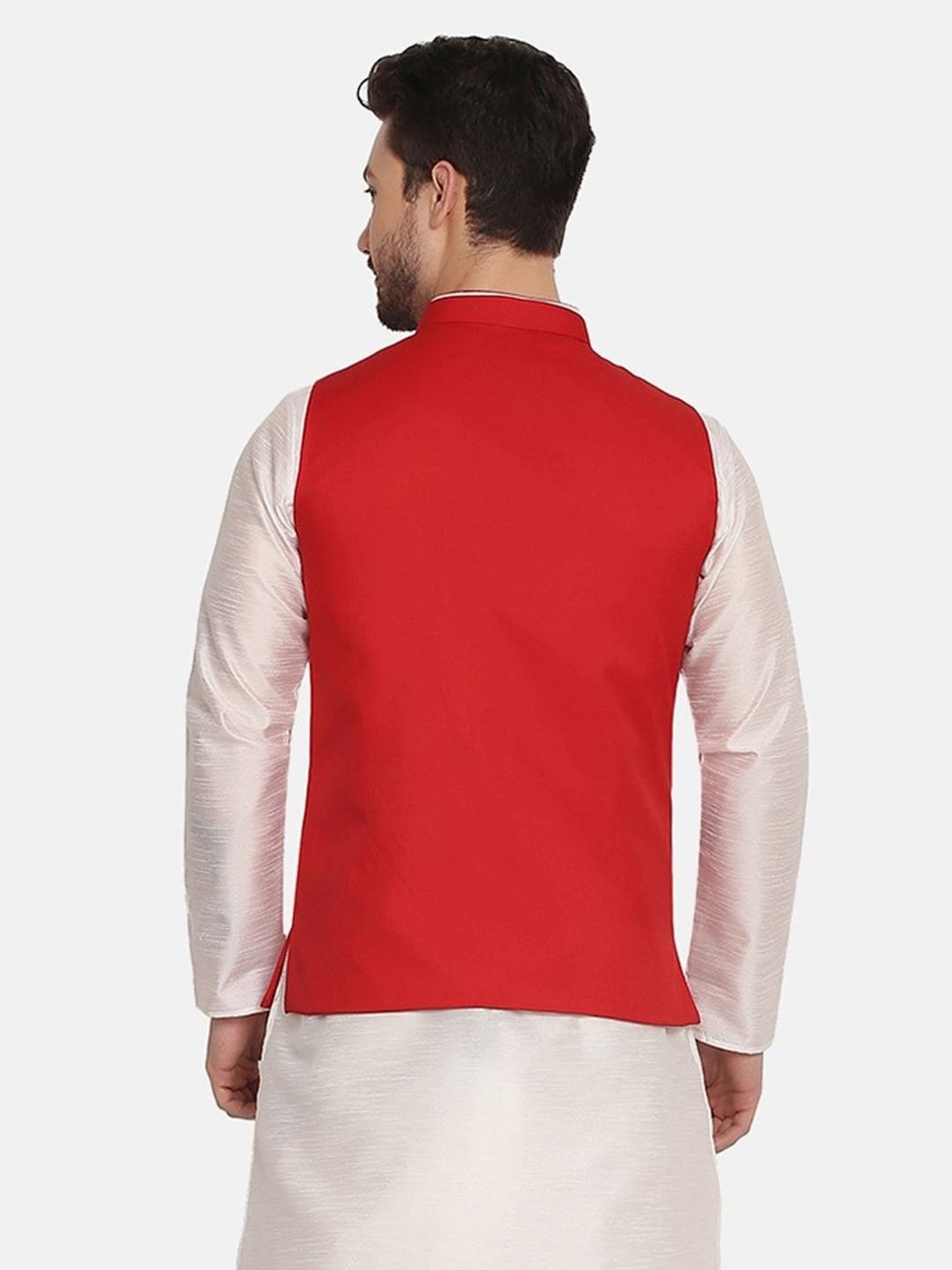 TAHVO Red  Regular Fit Nehru Jacket