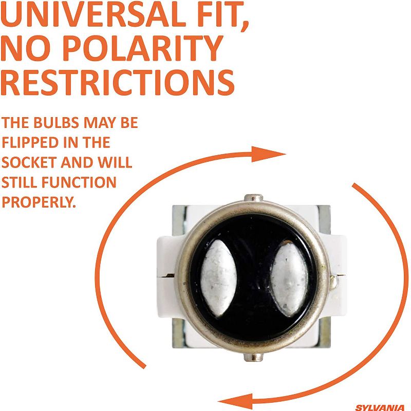 Sylvania Zevo 1156 Amber LED Super Bright Interior and Exterior Turn and Park Light Mini Light Bulb Set, 2 Pack