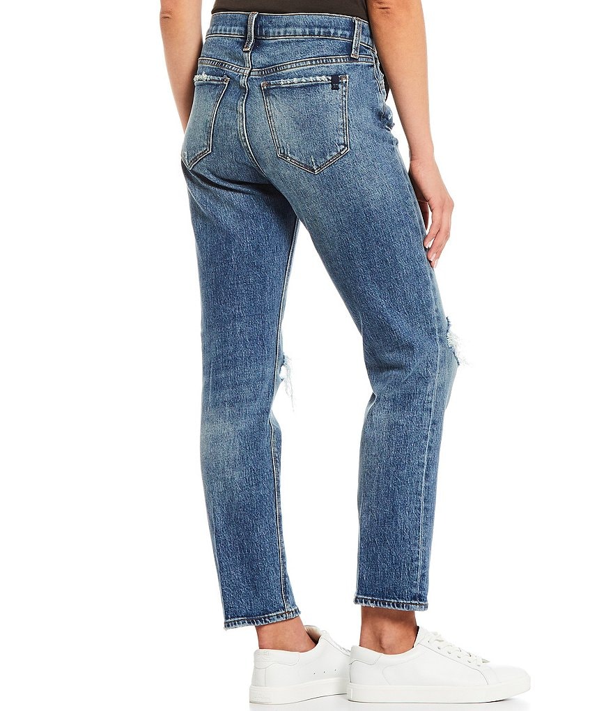 Joe's Jeans Scout Crop Distressed Mid Rise Straight Leg Jeans