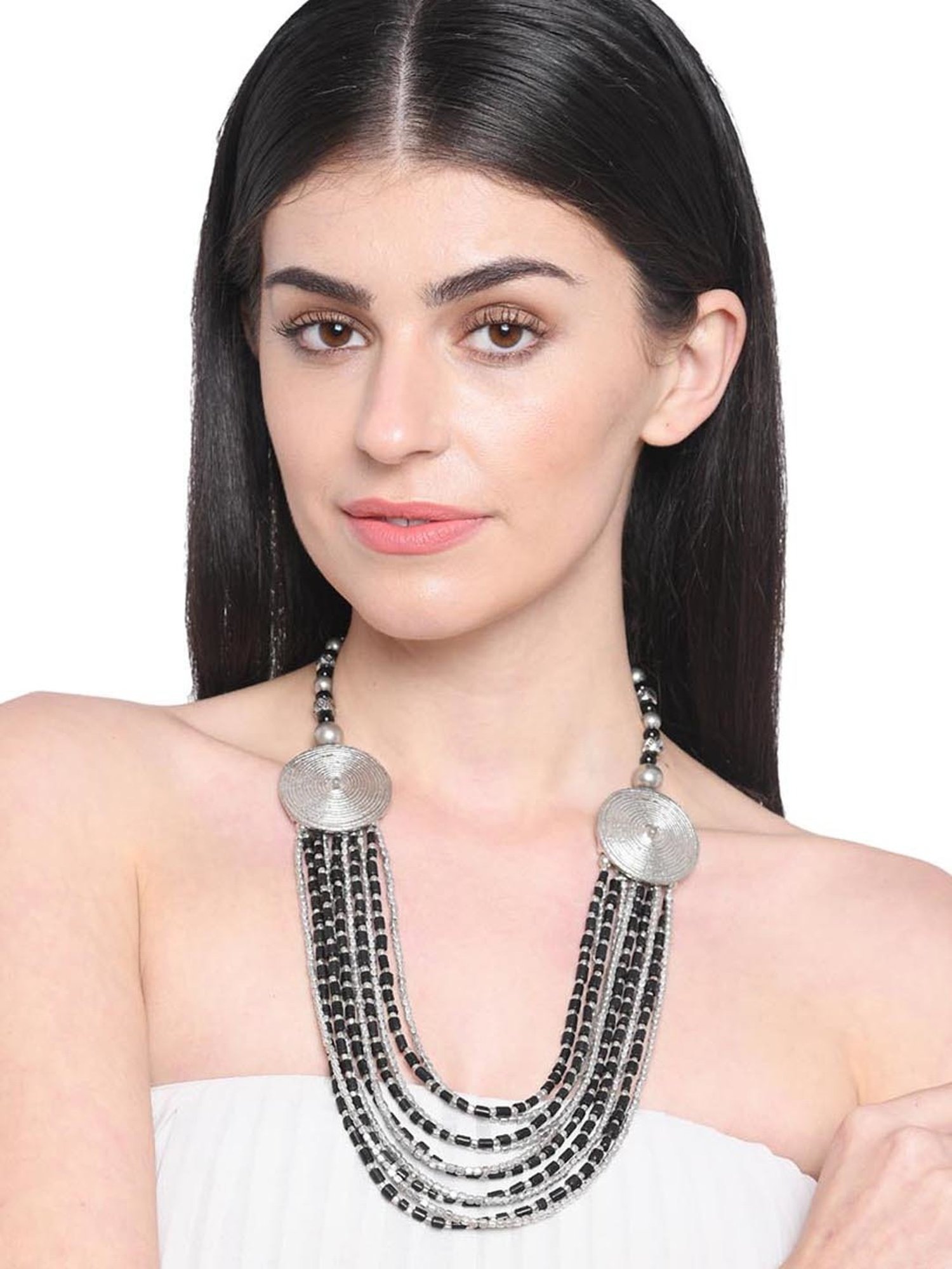 Imli Street Black & Silver Necklace