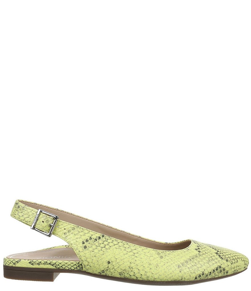 Vionic Jade Snake Print Leather Slingback Flats