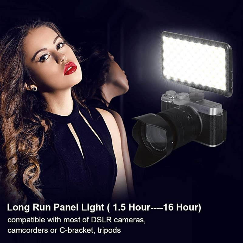 LED Video Light Bicolor On Camera Light Panel for Photo Video Live Stream Super Slim and Portable Fill Light for DSLR Camera Nikon Canon Sony 180 LED Dimmable with LCD Display Alloy Body