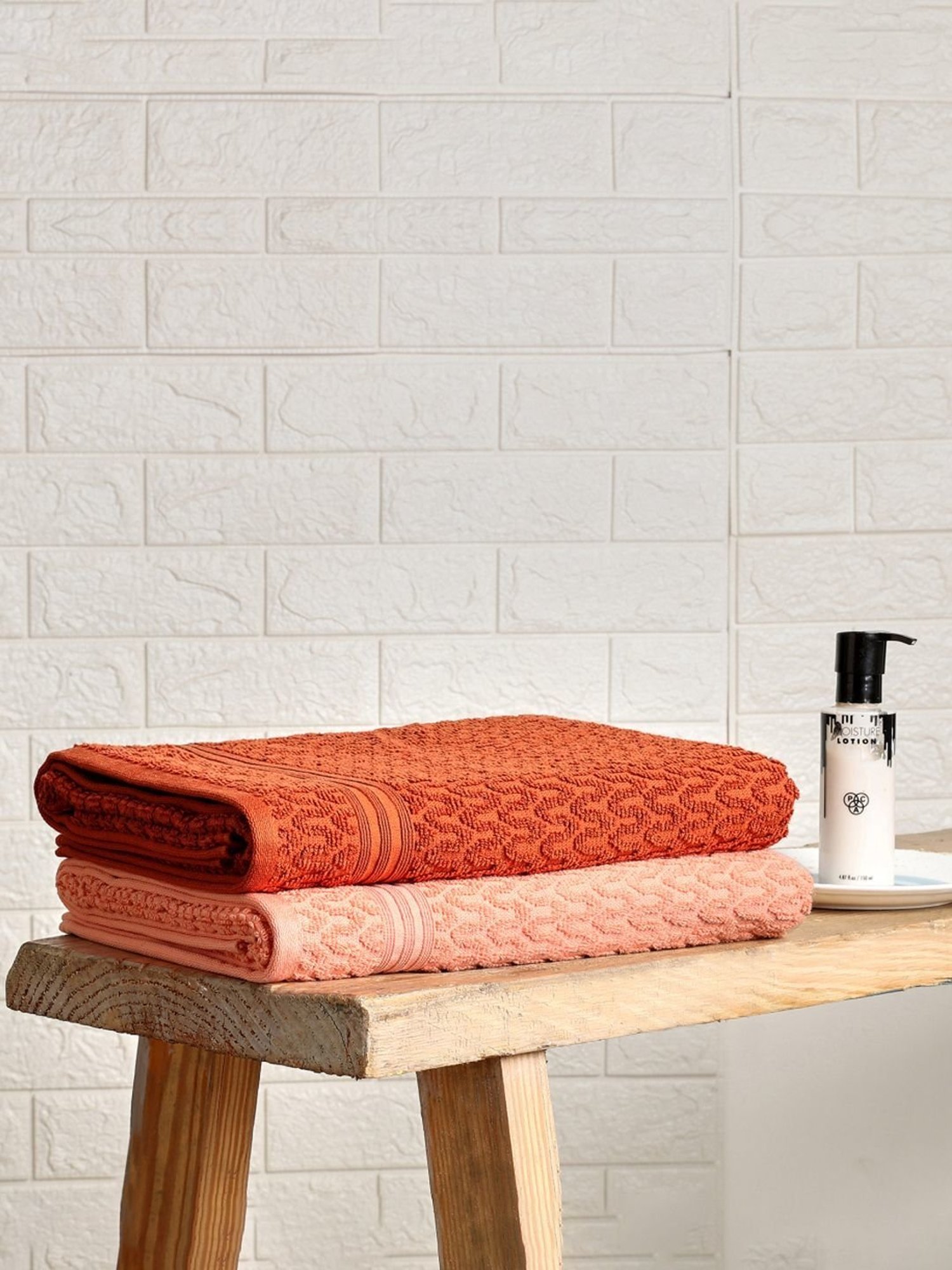 Spaces Radiance Red & Pink Cotton 400 GSM Bath Towels - Set of 2