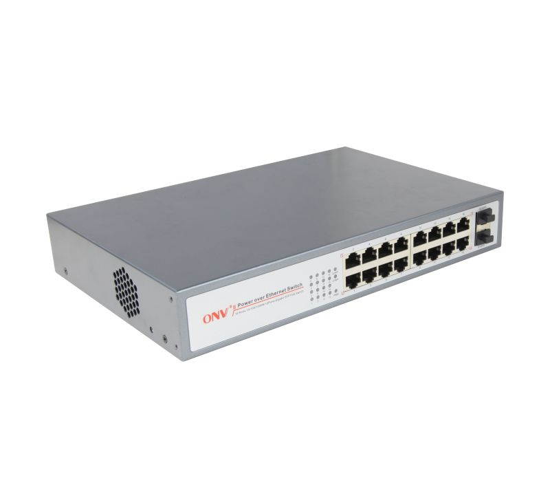 ONV-POE33016PFB 16*10/100/1000M PoE ports + 2*gigabit SFP ports IEEE802.3af/at POE Switch