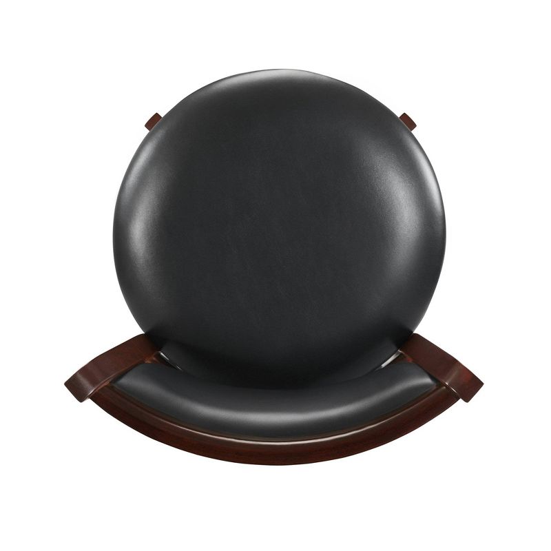 24" Piacenza Swivel Faux Leather Counter Height Barstool Black - Inspire Q