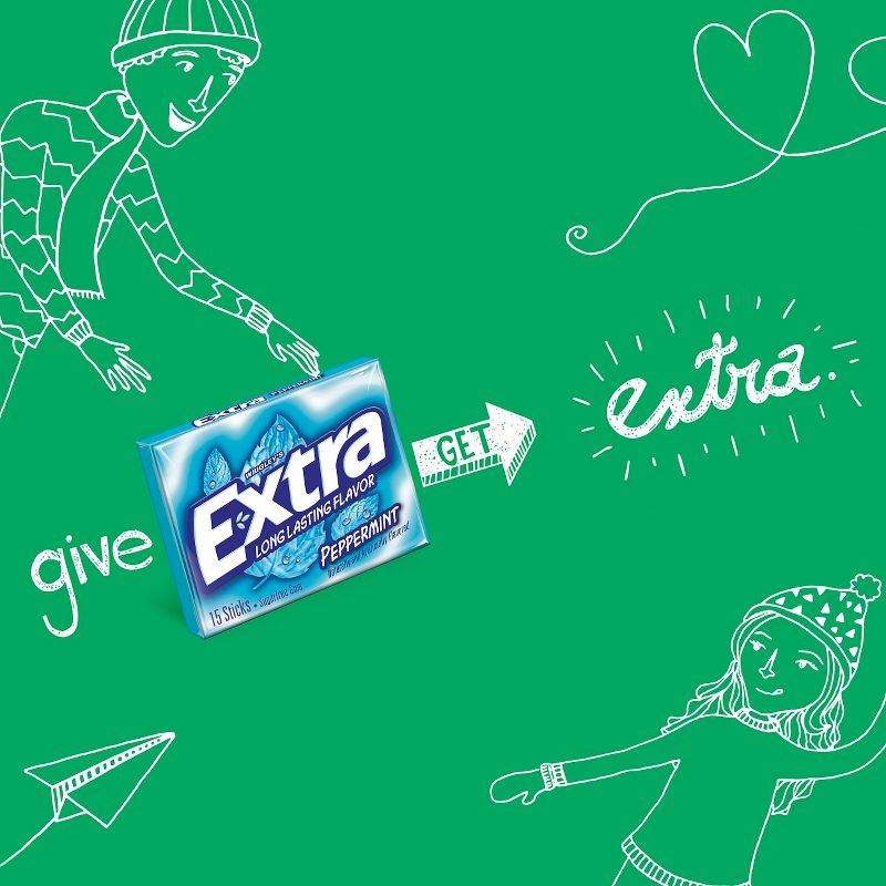 Extra Peppermint Sugar Free Chewing Gum Single Pack - 15 Piece