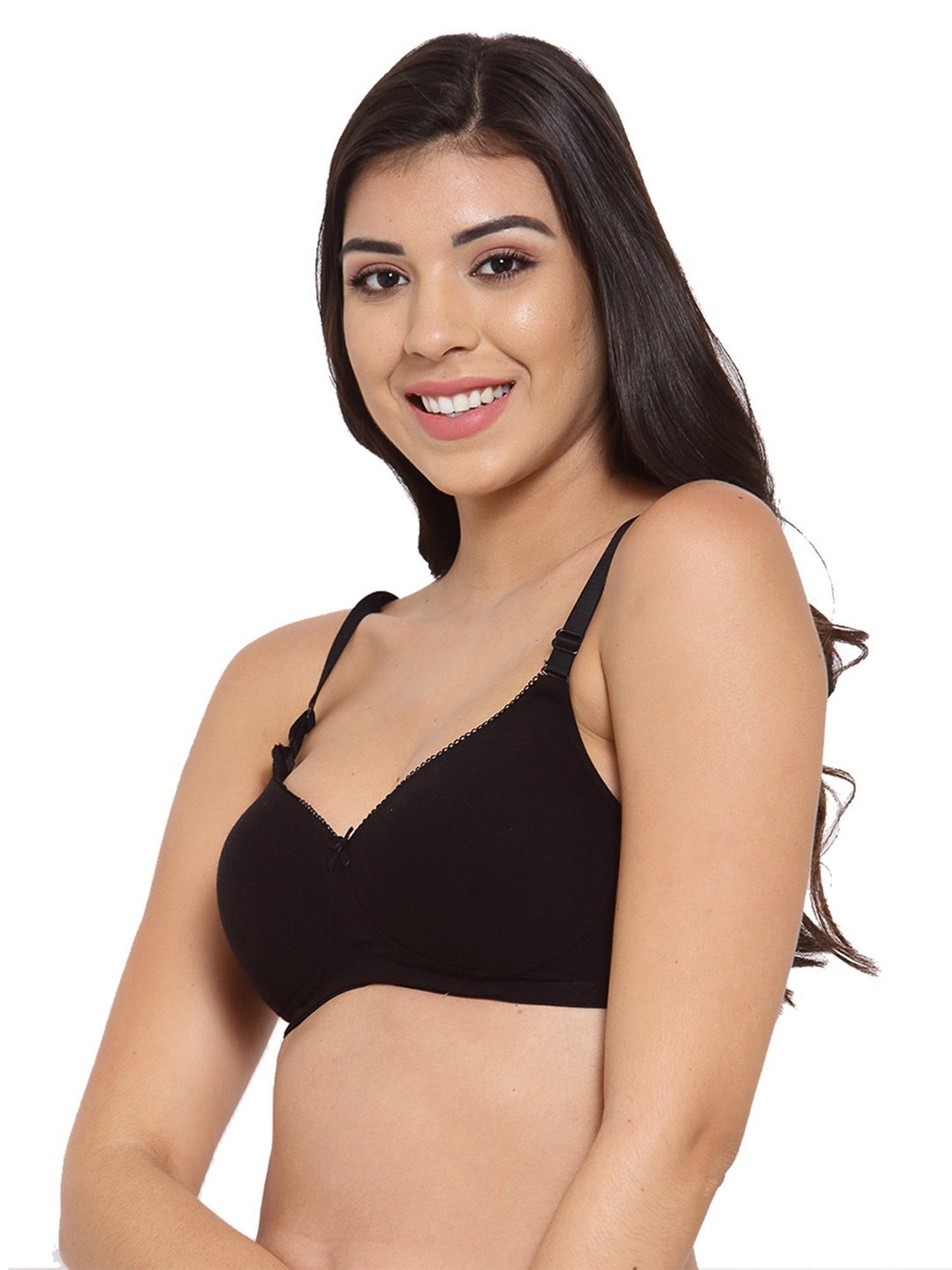 Inner Sense Black & Beige Full Coverage T-Shirt Bra - Pack of 3