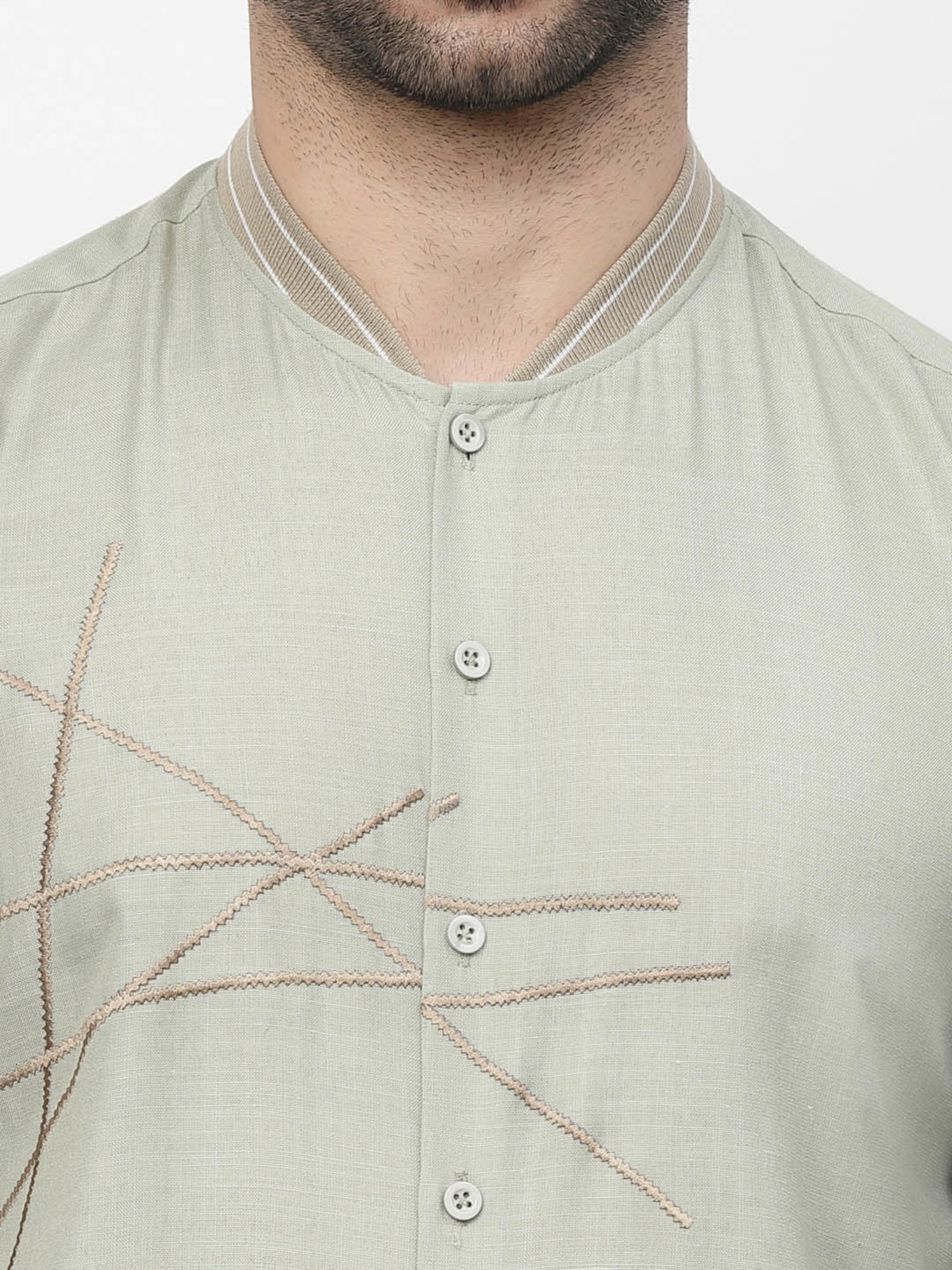 Lela Green Regular Fit Self Design Shirt