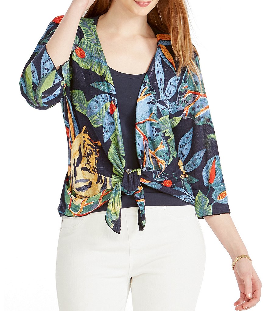 NIC + ZOE Jungle 4-Way Lightweight Jungle Print Cardigan