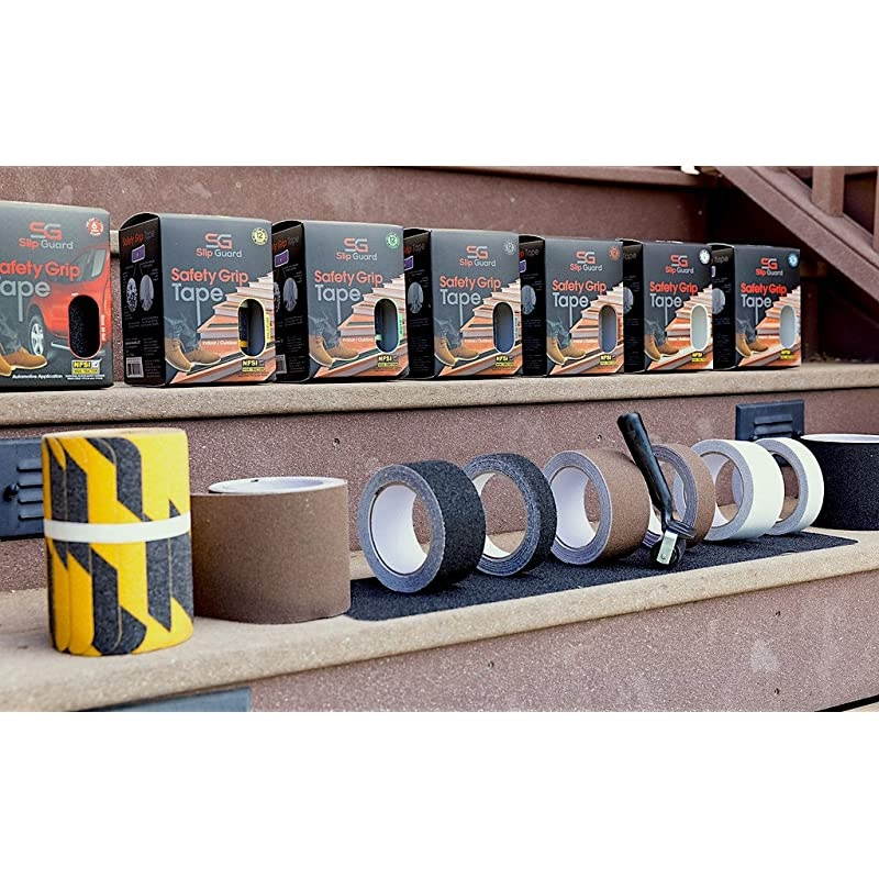 NonStair Tape12 Pack Indoor Outdoor Waterproof Safety Stair Treads High Traction Friction Abrasive Adhesive for Steps 6 x 24 80 Grit Black