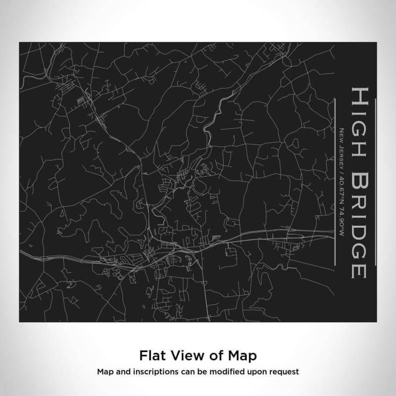 High Bridge - New Jersey Map Bottle with Bamboo Top in Matte Black