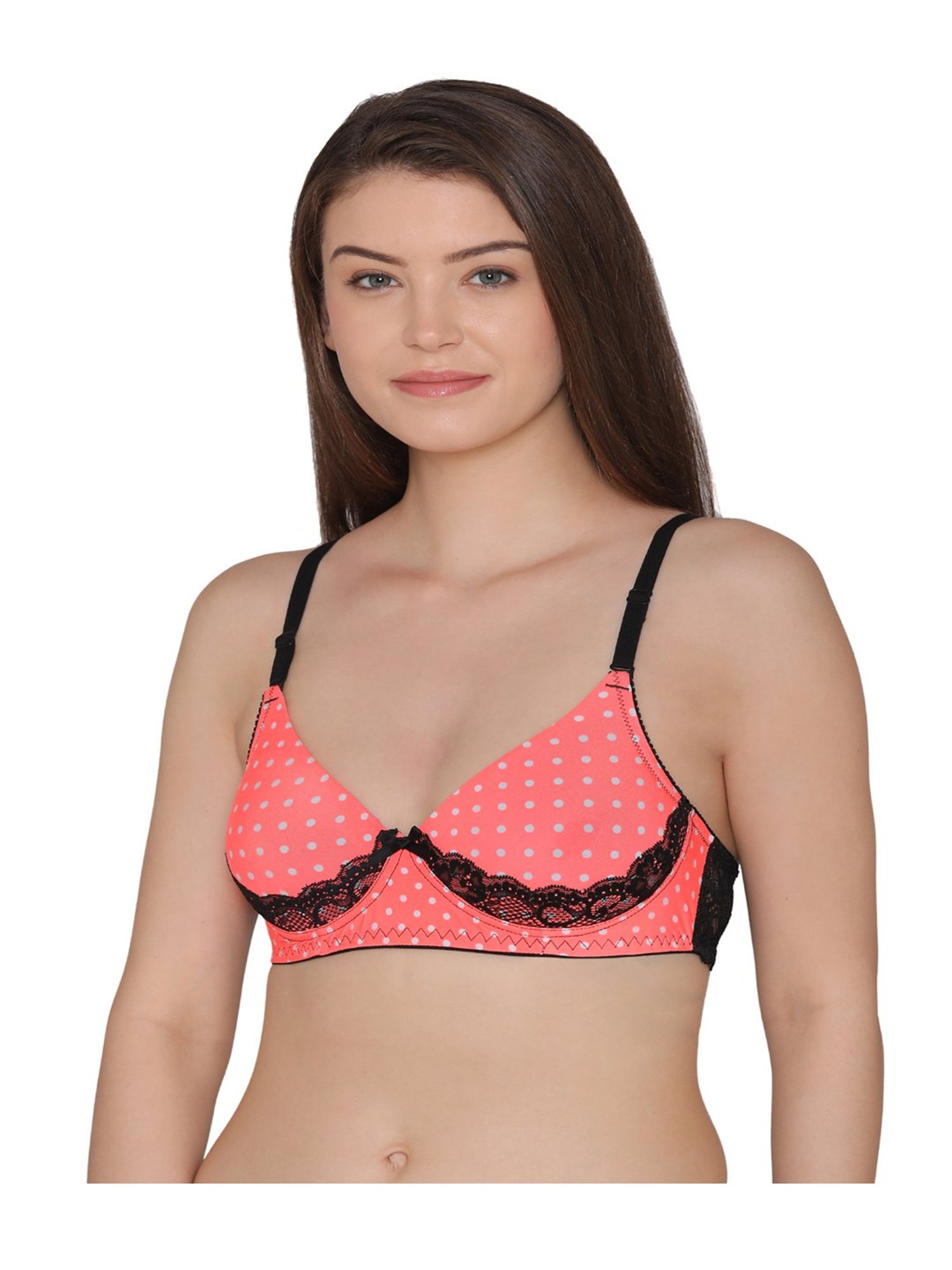Clovia Orange Non-Wired Padded Seamless Bra