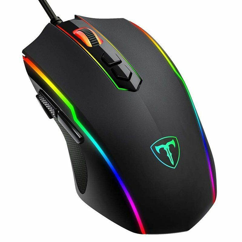 7200 DPI Ergonomic Optical Wired Gaming Mouse 8 Programmable Buttons RGB Backlit