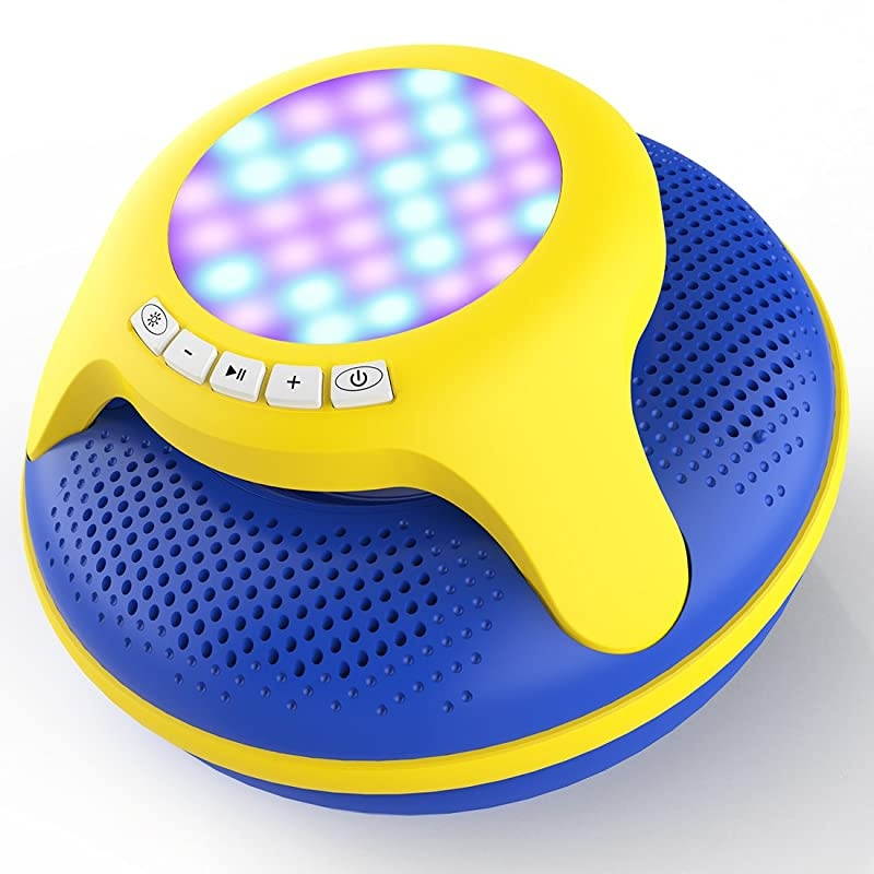 Swimmer Waterproof Bluetooth Speaker 40 Portable Floating Wireless Speakers IPX7 with 10W Plus Deep Bass and Colorful LED Light