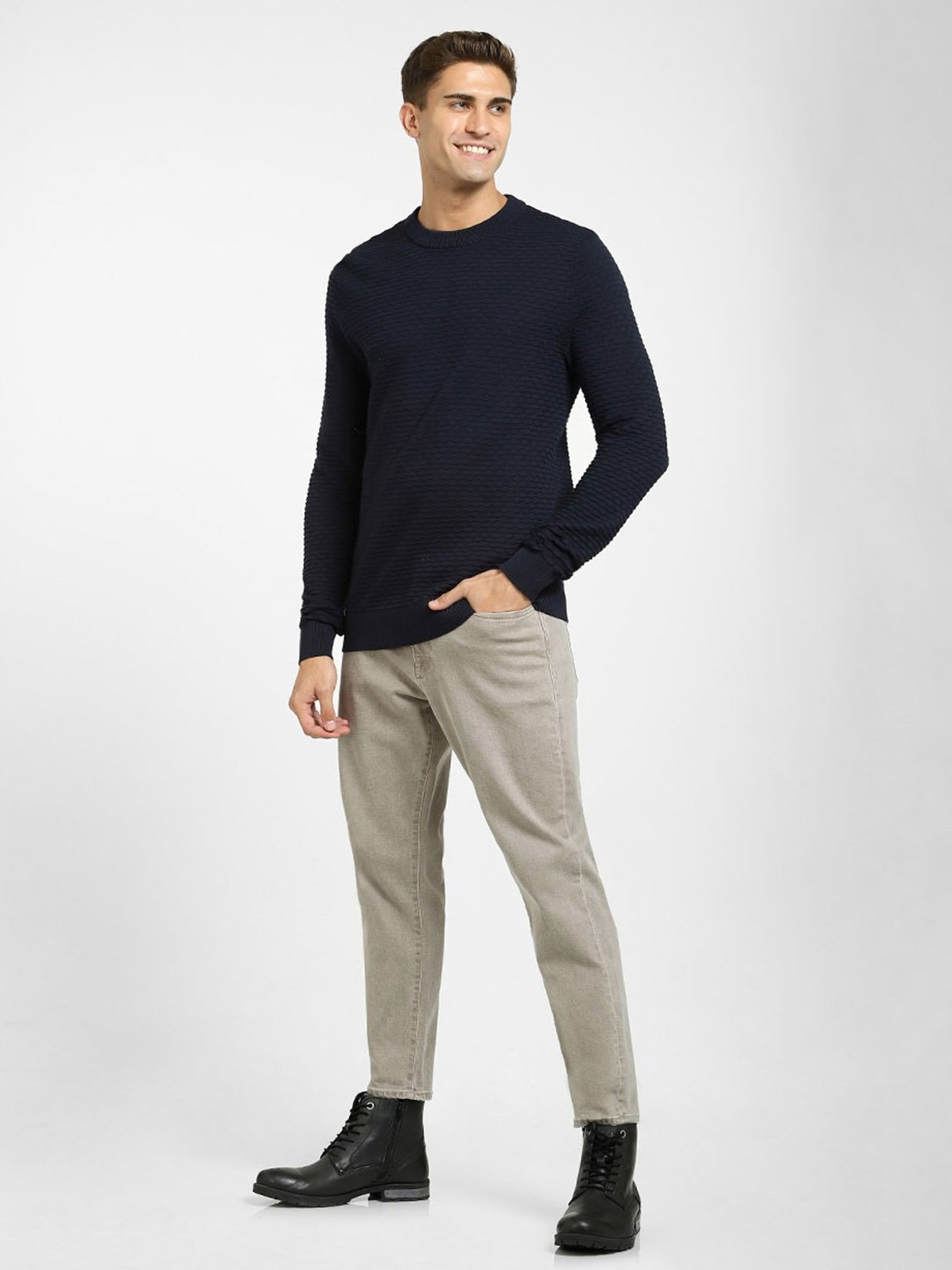 SELECTED HOMME Sky Captain Cotton Regular Fit Texture Sweater