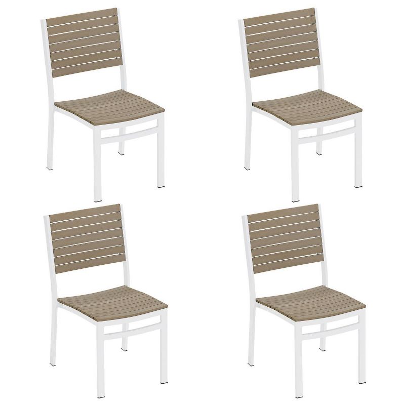 Travira 4pk Outdoor Side Chairs with Vintage Tekwood Carbon Frame  - Oxford Garden