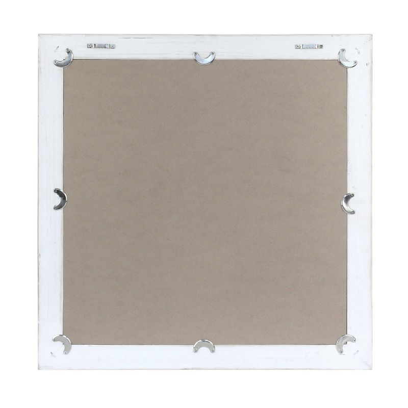 Wood Chevron Decorative Wall Mirror White - Stonebriar Collection