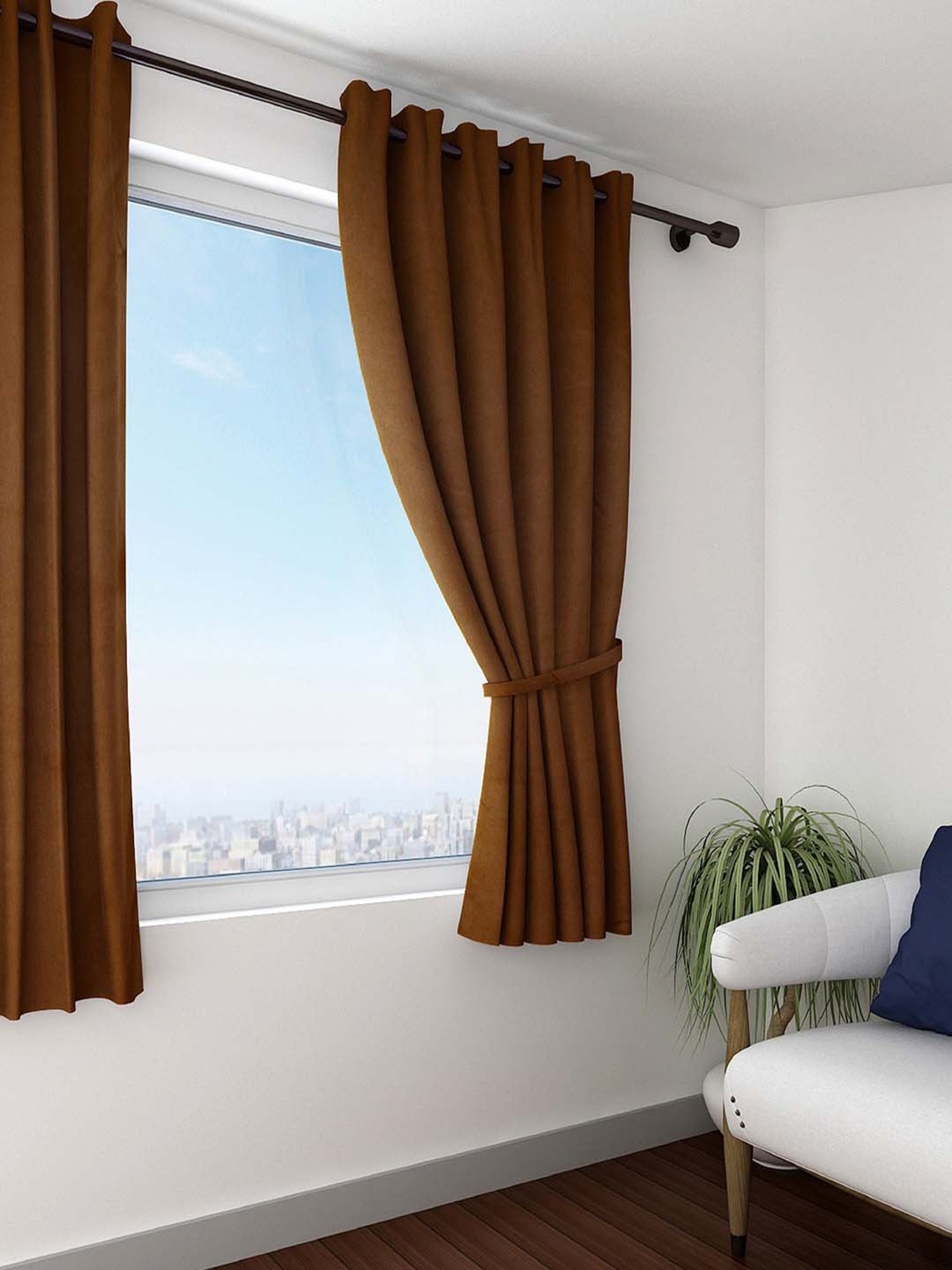 Swayam Blackout Eyelet Window Curtain - Single Piece (5 Ft)