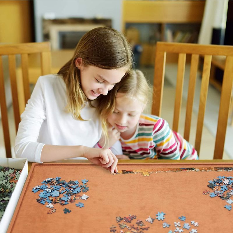 Jumbl Soft Puzzle Board | Lightweight, Portable Jigsaw Puzzle Assembly Tray with Non-Slip Felt Surface, Edged Border & Extra Large Workspace Up to 1,500 Pieces | Table Measures 35.8" x 25.8"