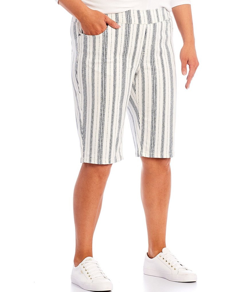 Westbound Plus Size the PARK AVE fit Stripe Skimmer Shorts