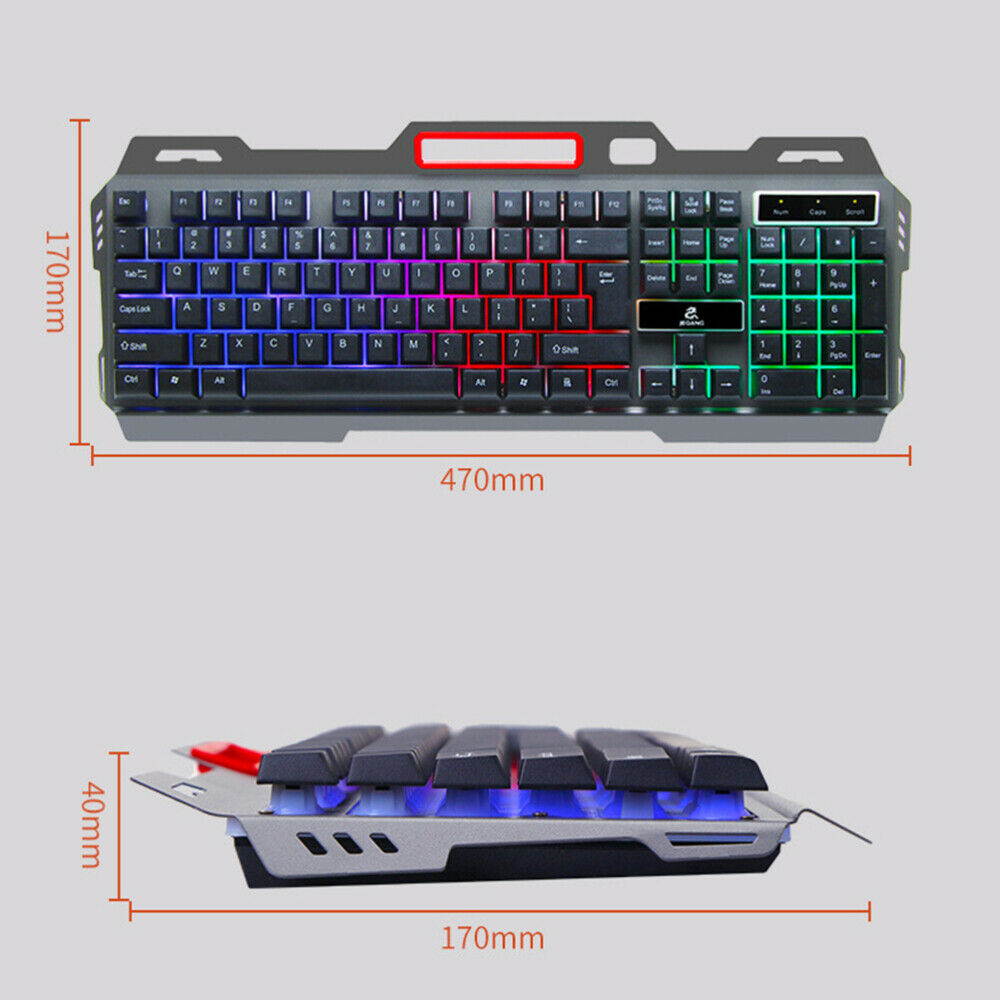 UKCOCO Gaming Keyboard and Mouse, Wired LED Colorful Backlit Ergonomic Mechanical Feeling, for Windows PC Gamer PS4 Xbox one