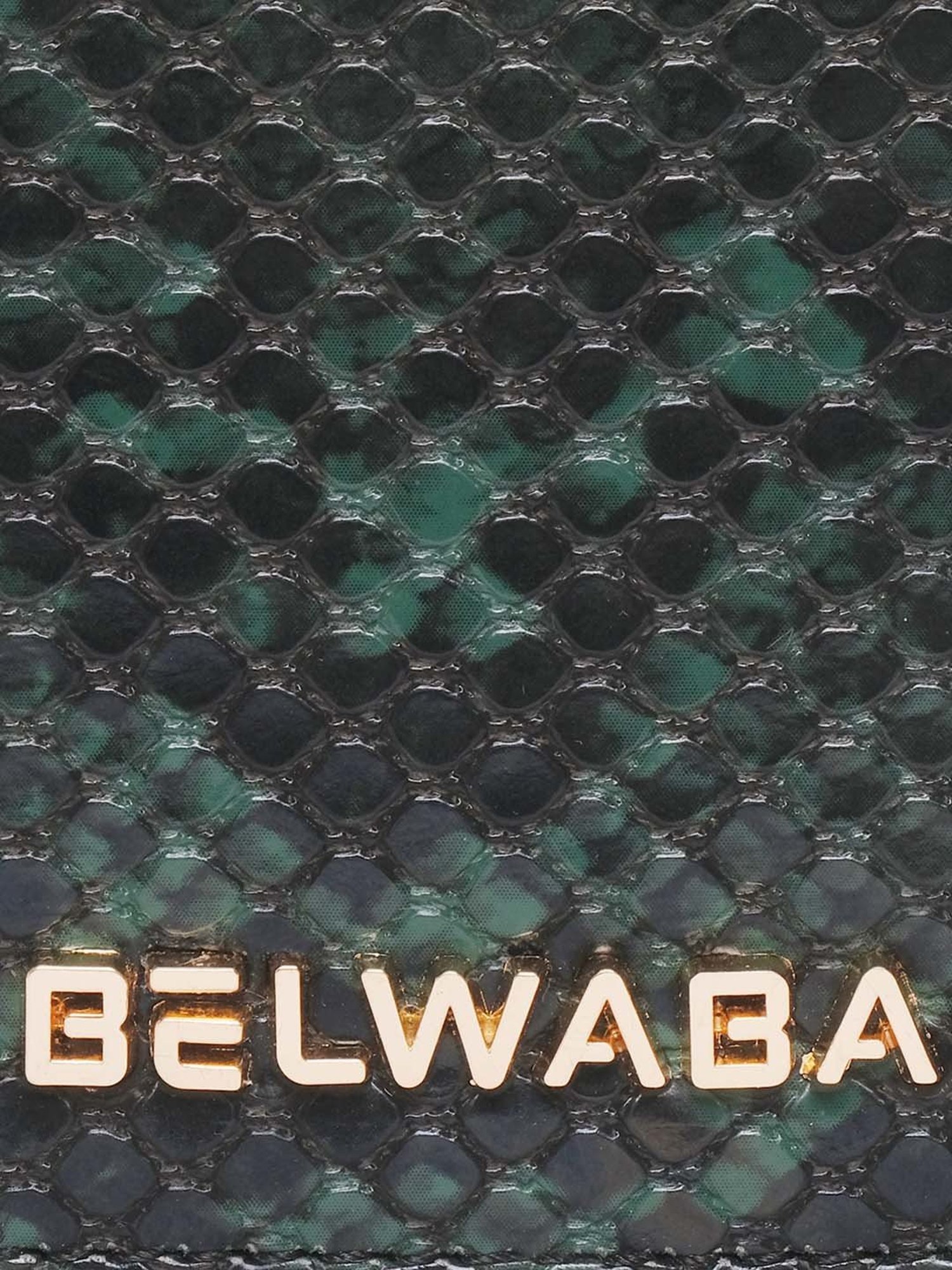 BELWABA Green Textured Zip Around Wallet for Women