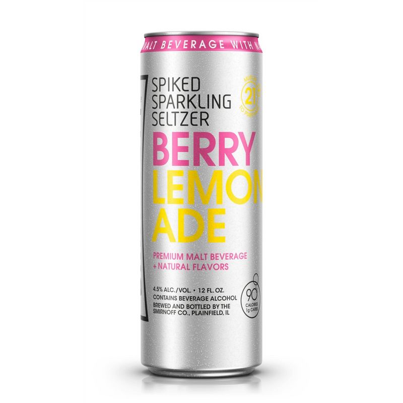 Smirnoff Berry Lemonade Spiked Sparkling Seltzer - 6pk/12 fl oz Slim Cans