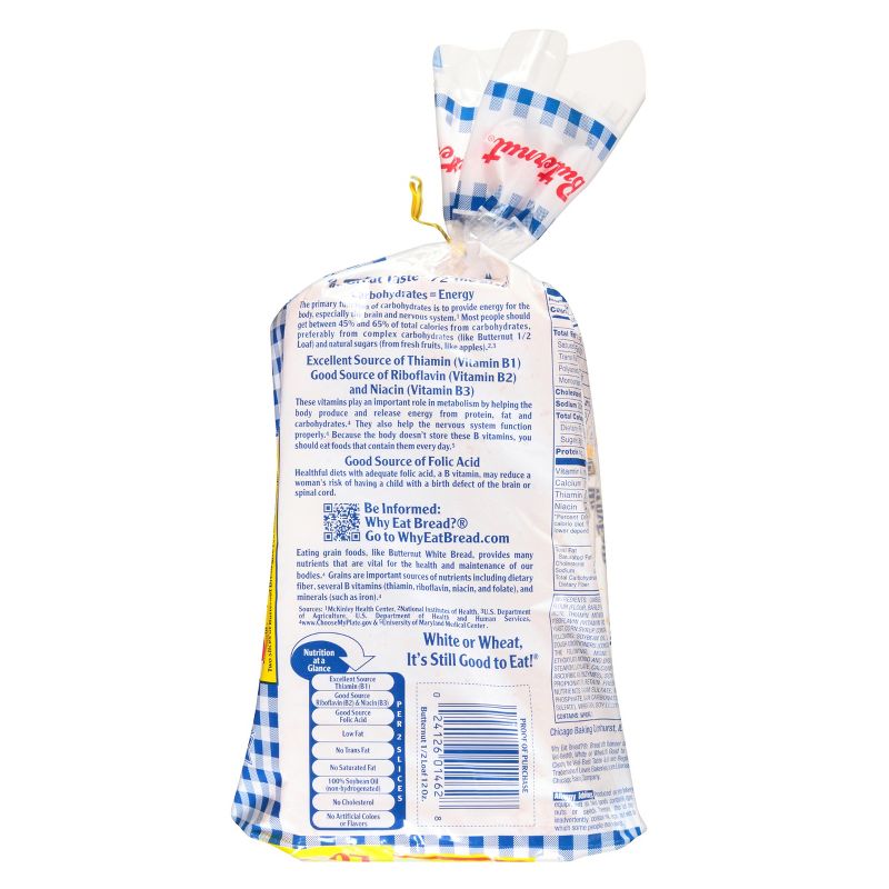 Butternut Nothing But White Enriched Half Loaf Bread - 12oz