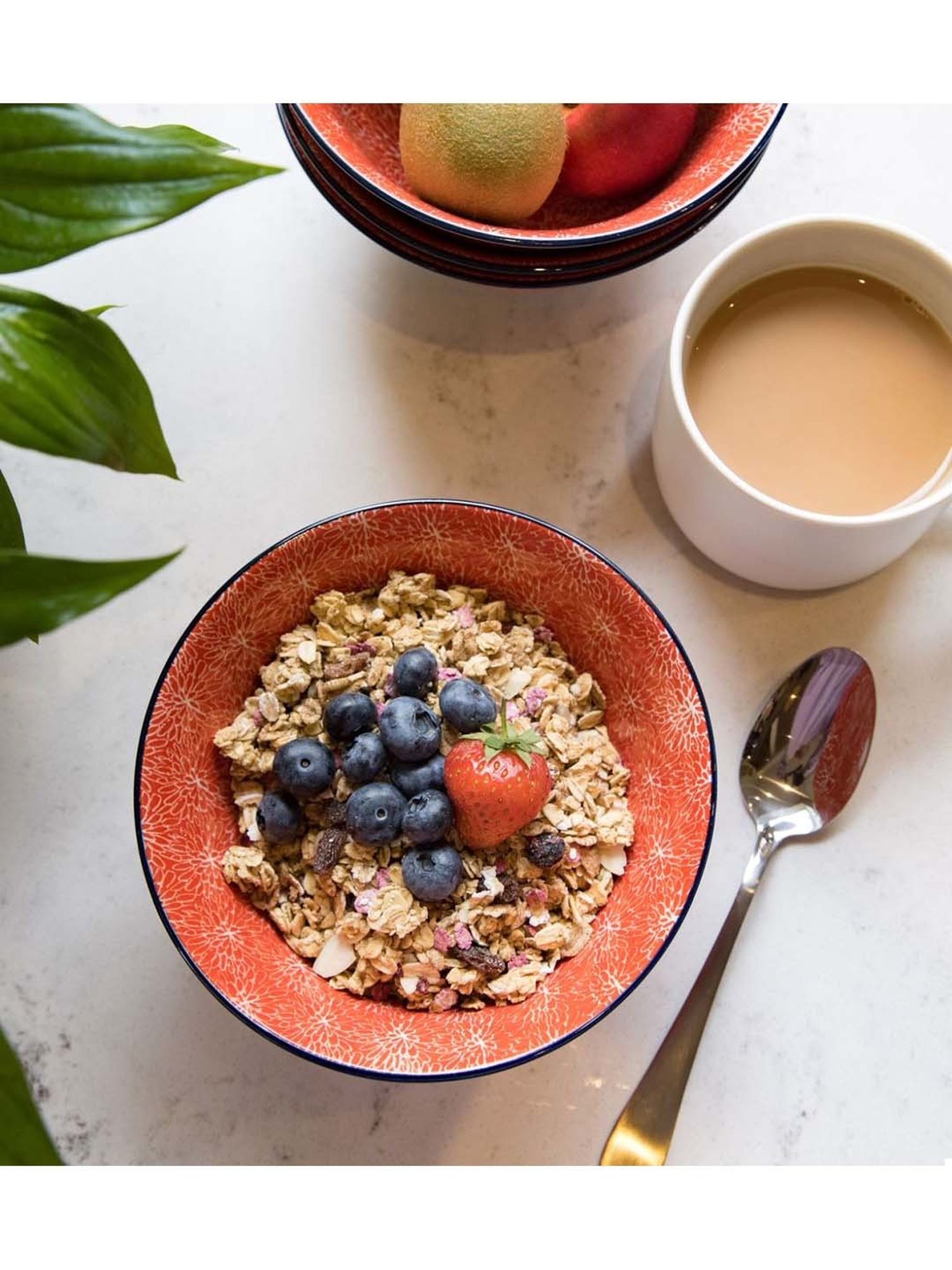 KitchenCraft Red Stoneware Fruit Bowl
