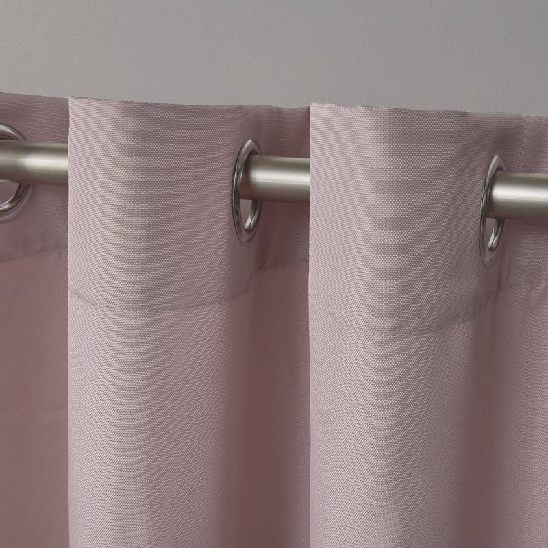 Set of 2 120"x54" Solid Cabana Grommet Top Light Filtering Curtain Panels Blush Pink - Exclusive Home